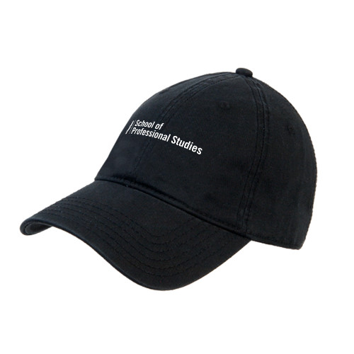 CUNY School of Prof Studies Black Unstructured Adjustable Low Profile Hat-CUNY SPS Two Line