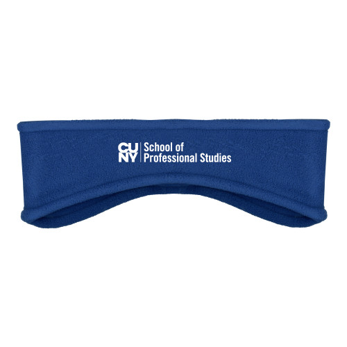 CUNY School of Prof Studies Royal Stretch Fleece Headband-CUNY SPS Two Line