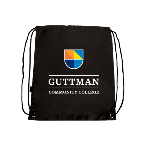 Community College Black Drawstring Backpack-Guttman Community College w/ Shield