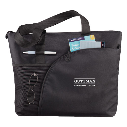 Community College Excel Black Sport Utility Tote-Guttman Community College Word Mark