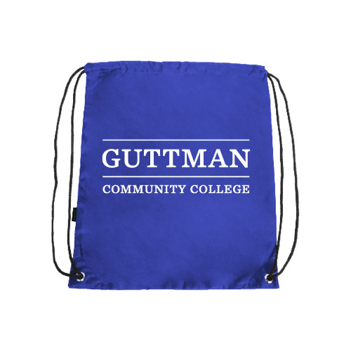 Community College Royal Drawstring Backpack-Guttman Community College Word Mark
