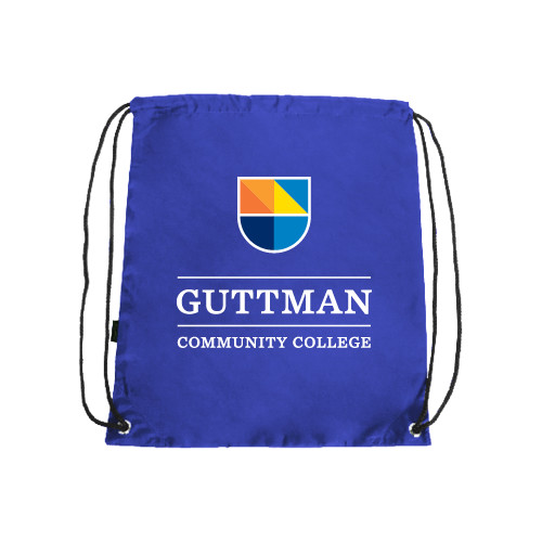 Community College Royal Drawstring Backpack-Guttman Community College w/ Shield
