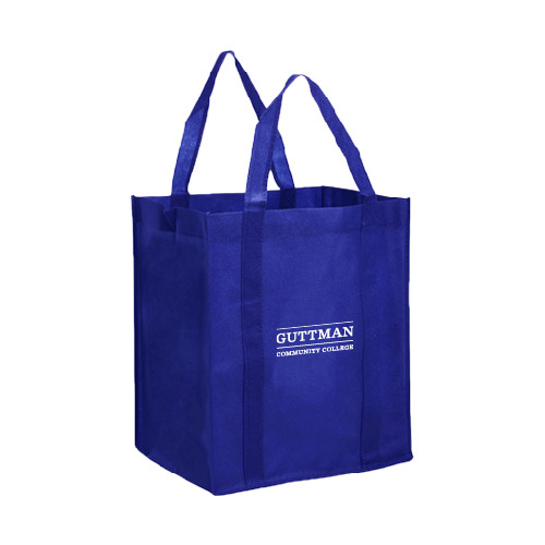 Community College Non Woven Royal Grocery Tote-Guttman Community College Word Mark