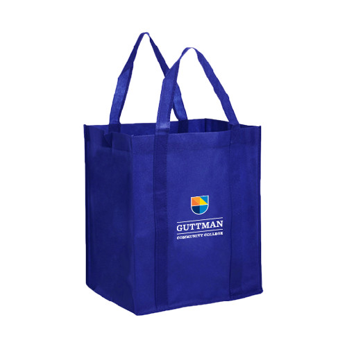 Community College Non Woven Royal Grocery Tote-Guttman Community College w/ Shield