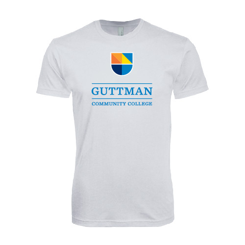 Community College Next Level White SoftStyle T Shirt-Guttman Community College w/ Shield
