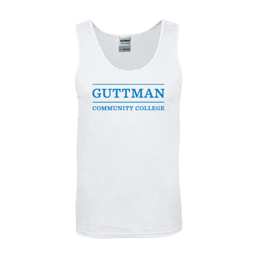 Community College White Tank Top-Guttman Community College Word Mark
