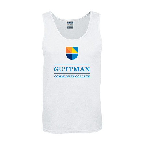 Community College White Tank Top-Guttman Community College w/ Shield