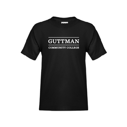 Youth Black T Shirt-Guttman Community College Word Mark
