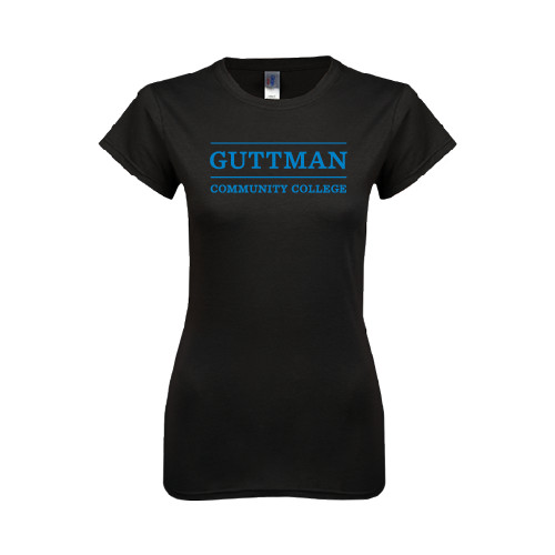 Community College Next Level Womens Black Boyfriend Tee-Guttman Community College Word Mark