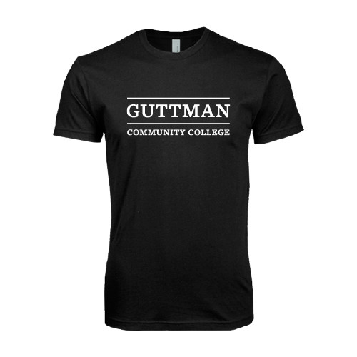 Community College Next Level Black SoftStyle T Shirt-Guttman Community College Word Mark