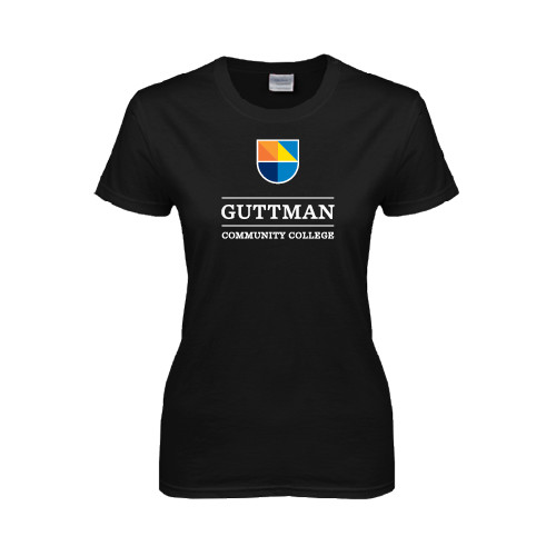 Community College Womens Black Short Sleeve Tee-Guttman Community College w/ Shield
