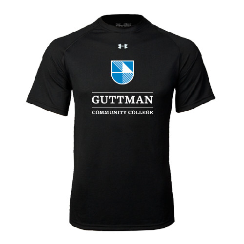 Community College Under Armour Black Tech Tee-Guttman Community College Striped Shield
