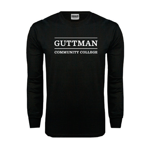 Community College Black Long Sleeve T Shirt-Guttman Community College Word Mark