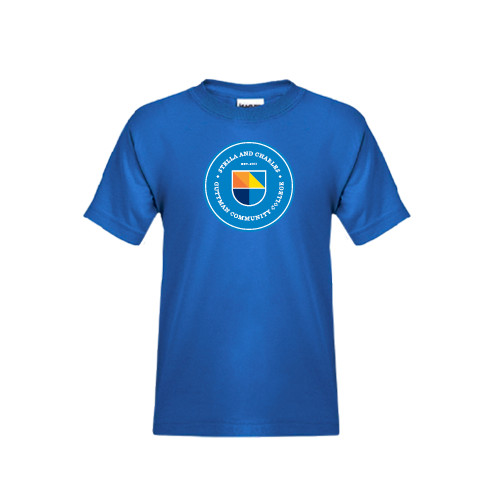 Community College Youth Royal T Shirt-Circle Logo