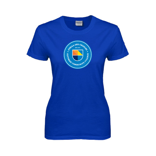 Community College Womens Royal Short Sleeve Tee-Circle Logo