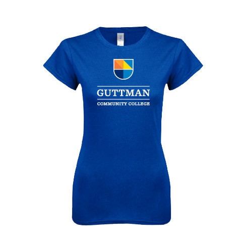 Community College Next Level Womens Royal Boyfriend Tee-Guttman Community College w/ Shield