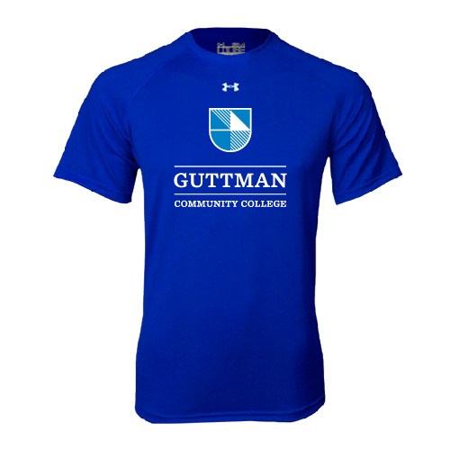 Community College Under Armour Royal Tech Tee-Guttman Community College Striped Shield