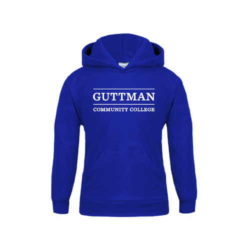 Community College Youth Royal Fleece Hoodie-Guttman Community College Word Mark