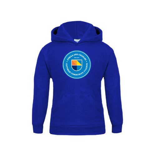 Community College Youth Royal Fleece Hoodie-Circle Logo