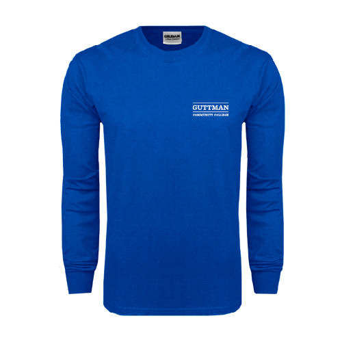 Community College Royal Long Sleeve T Shirt-Guttman Community College Word Mark