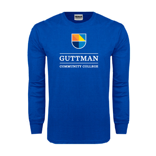 Community College Royal Long Sleeve T Shirt-Guttman Community College w/ Shield