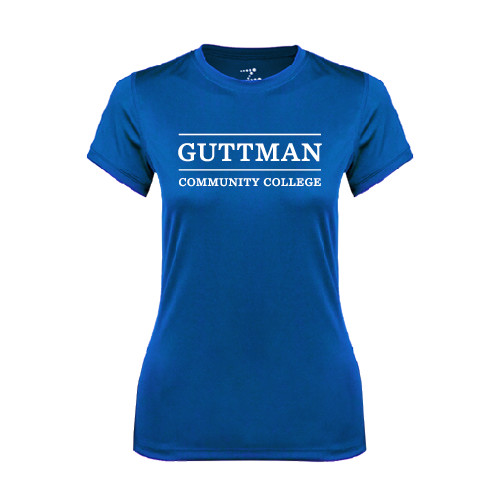 Community College Womens Royal Performance Tee-Guttman Community College Word Mark