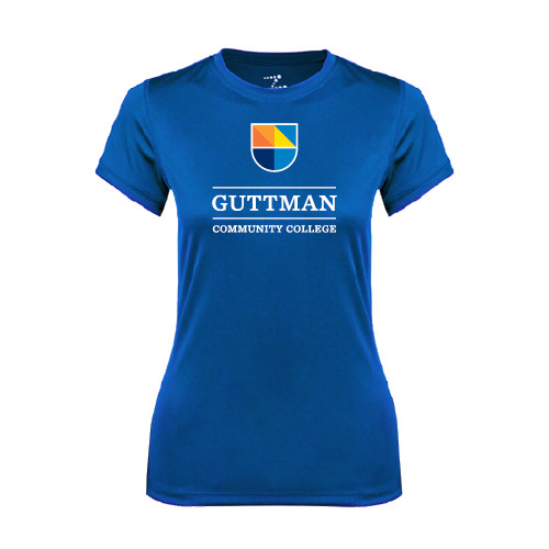 Community College Womens Royal Performance Tee-Guttman Community College w/ Shield