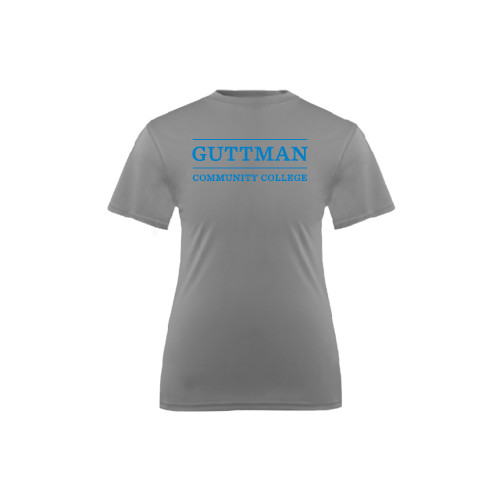 Community College Youth Performance Grey Concrete Tee-Guttman Community College Word Mark