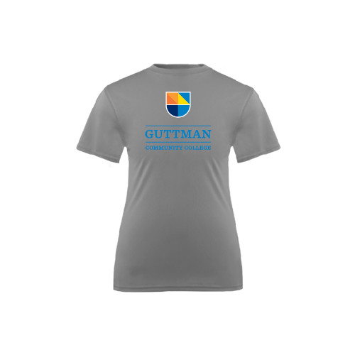 Community College Youth Performance Grey Concrete Tee-Guttman Community College w/ Shield