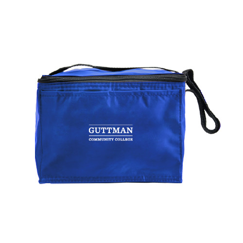Community College Six Pack Royal Cooler-Guttman Community College Word Mark