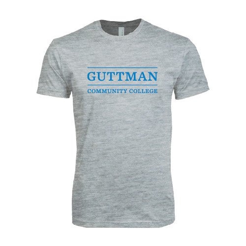 Community College Next Level Heather Grey SoftStyle T Shirt-Guttman Community College Word Mark