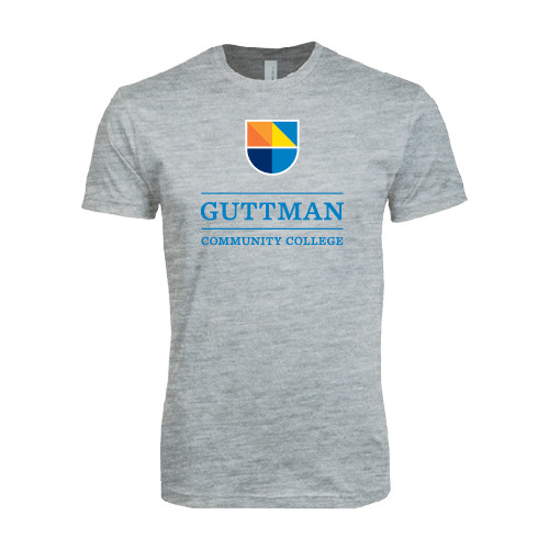 Community College Next Level Heather Grey SoftStyle T Shirt-Guttman Community College w/ Shield