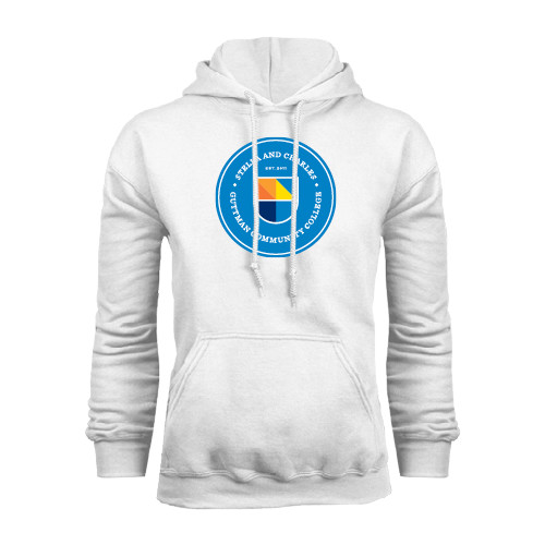 Community College White Fleece Hoodie-Circle Logo