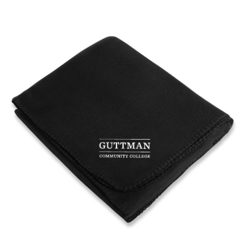 Community College Black Arctic Fleece Blanket-Guttman Community College Word Mark