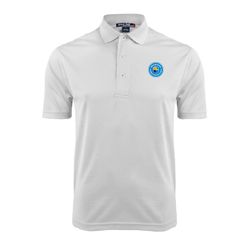 Community College White Dry Mesh Polo-Circle Logo