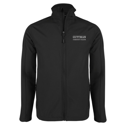 Community College Black Softshell Jacket-Guttman Community College Word Mark
