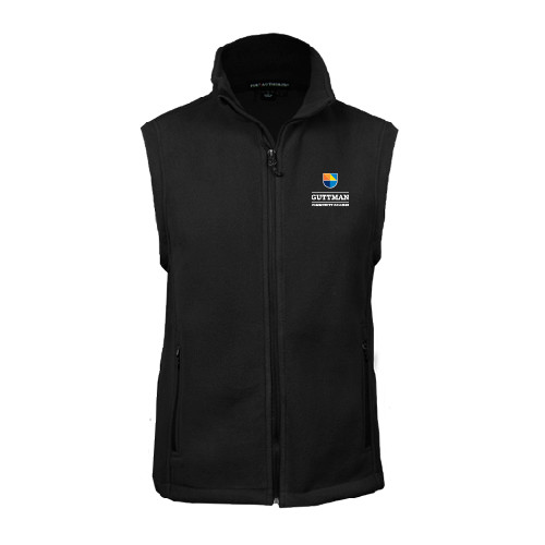 Community College Black Fleece Full Zip Vest-Guttman Community College w/ Shield