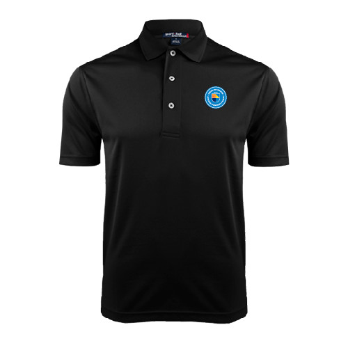 Community College Black Dry Mesh Polo-Circle Logo