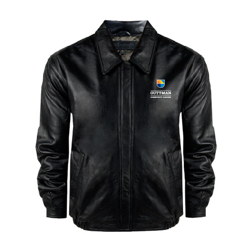 Community College Black Buffed Bomber Jacket-Guttman Community College w/ Shield