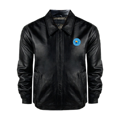 Community College Black Buffed Bomber Jacket-Circle Logo
