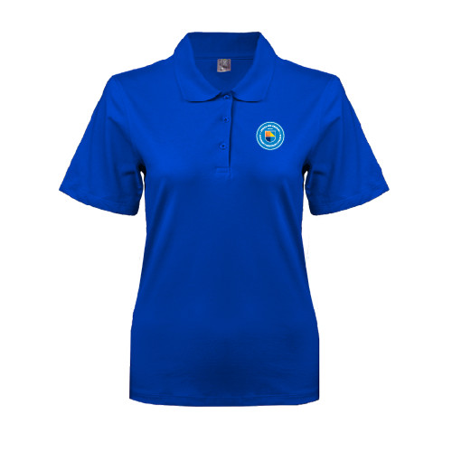 Community College Womens Silk Touch Royal Pique Polo-Circle Logo
