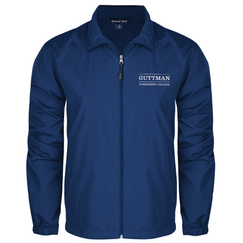 Community College Royal Full Zip Wind Jacket-Guttman Community College Word Mark