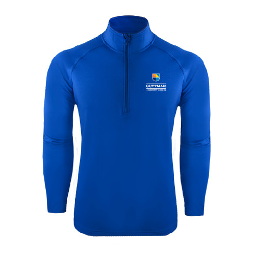 Community College Sport Tek Royal Sport Wick Stretch 1/2 Zip Pullover-Guttman Community College w/ Shield