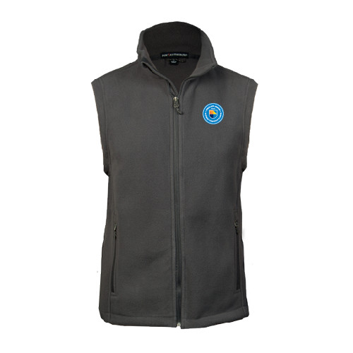 Community College Charcoal Fleece Full Zip Vest-Circle Logo