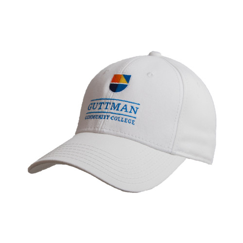 Community College White Structured Adjustable Pro Style Hat-Guttman Community College w/ Shield