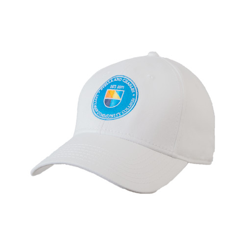 Community College White Structured Adjustable Pro Style Hat-Circle Logo
