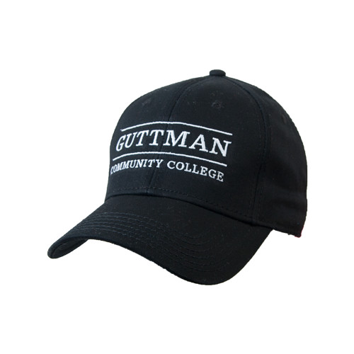 Community College Black Structured Adjustable Pro Style Hat-Guttman Community College Word Mark