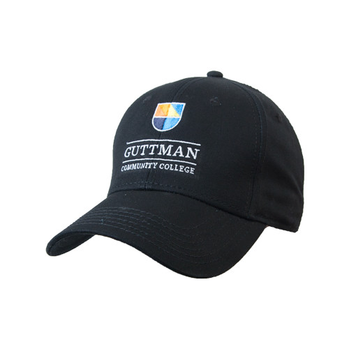 Community College Black Structured Adjustable Pro Style Hat-Guttman Community College w/ Shield