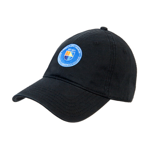 Community College Black Unstructured Adjustable Low Profile Hat-Circle Logo
