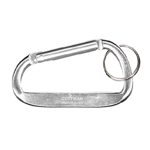 Community College Silver Carabiner with Split Ring-Guttman Community College Word Mark Engrave